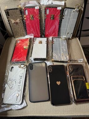 Designer-Inspired Quilted Phone Case Pack - Red, White, Black